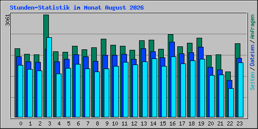 Stunden-Statistik im Monat August 2026